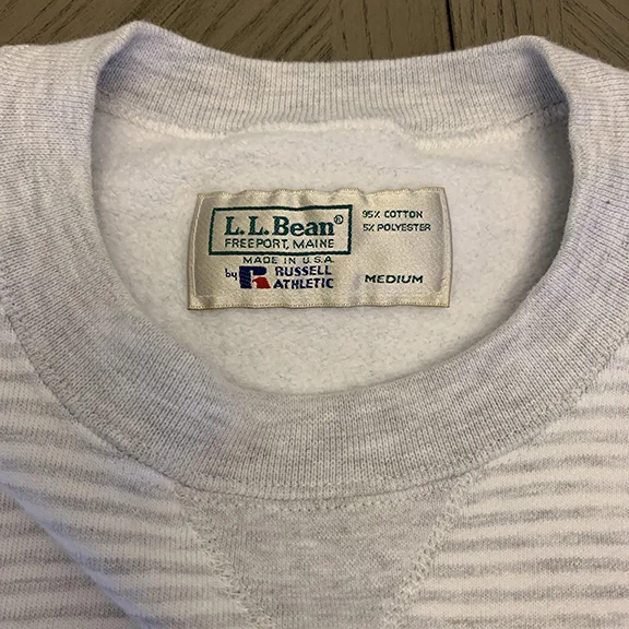 Vintage LL Bean X Russell Athletic Striped Crewneck (Size M) — RootsBK